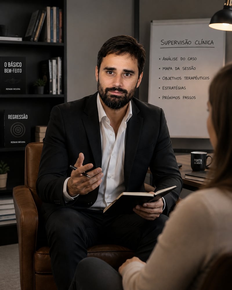 Renan Moura conduzindo o programa HipnoPro